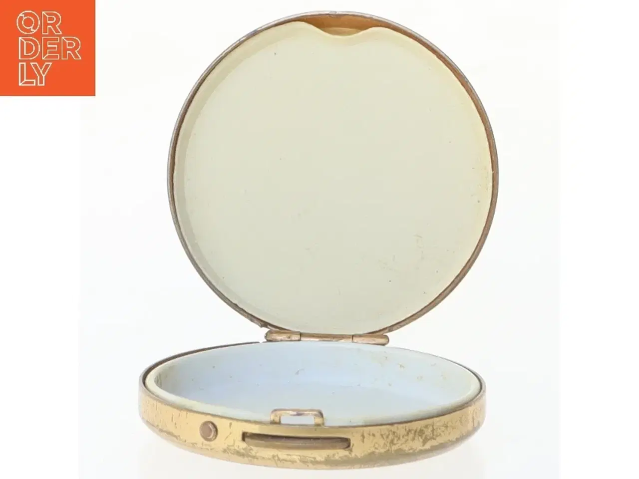 Billede 2 - Rund vintage pudderdåse med perlemor (str. Ø 4 cm)