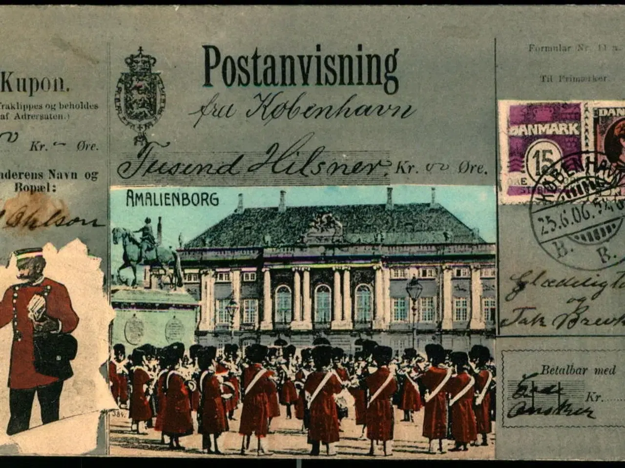 Billede 1 - Postanvisning - København - Amalienborg - Alex Vincent 4051