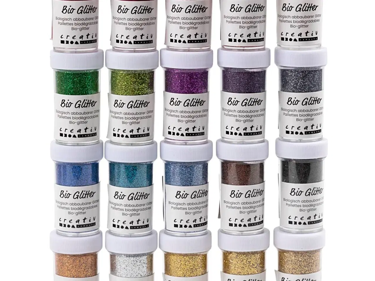 Billede 1 - Bionedbrydelig Bio-Glimmer, 20x27ml, Ass. Farver