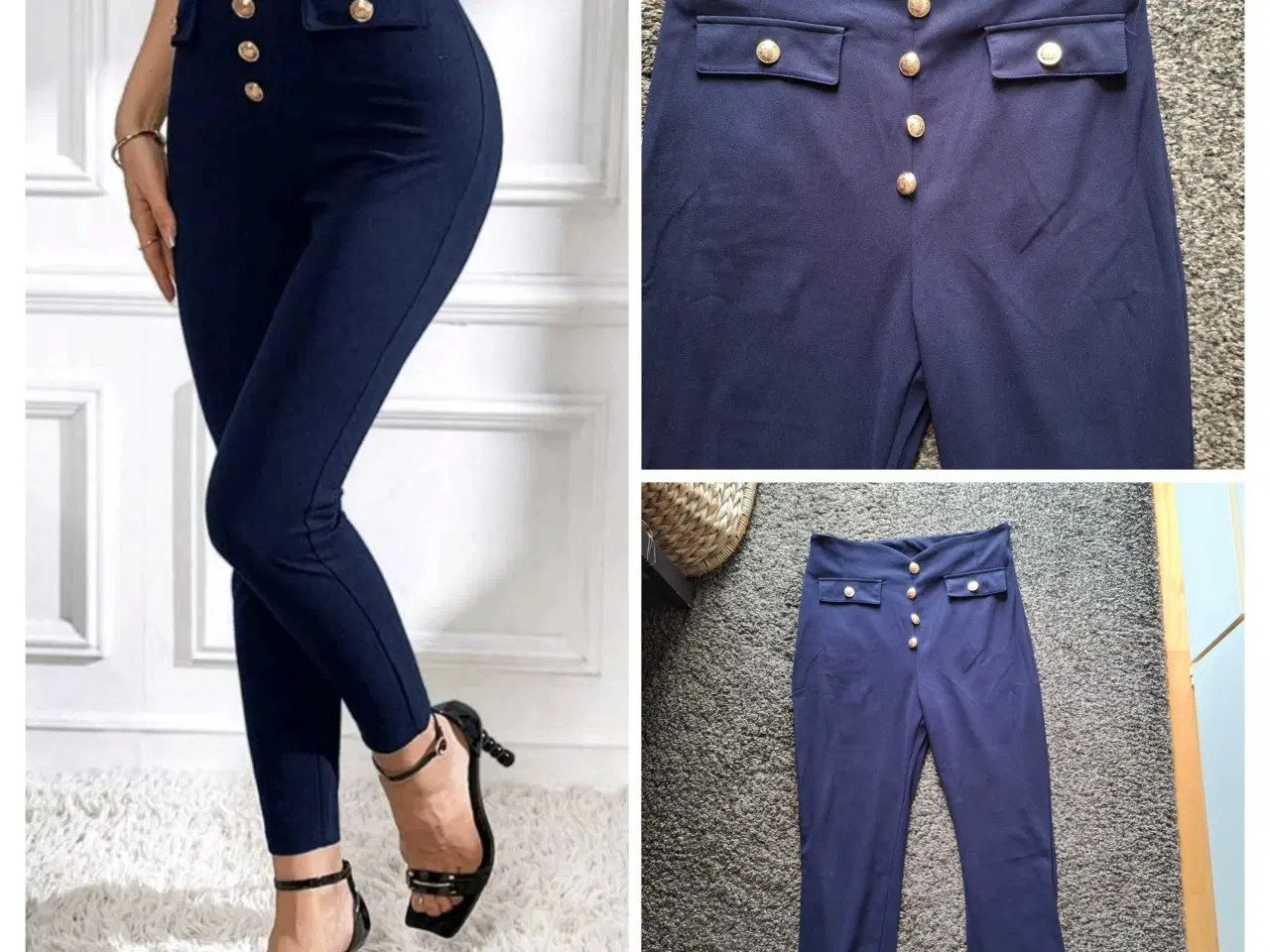 Billede 1 - Højtaljede skinny-fit bukser 
