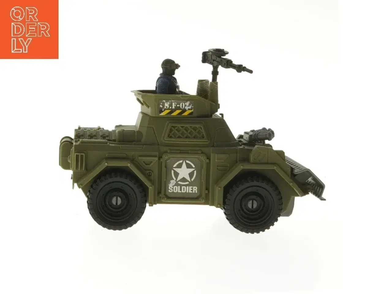 Billede 1 - Soldat legetøjsbil med figur (str. 20,5x9 cm)