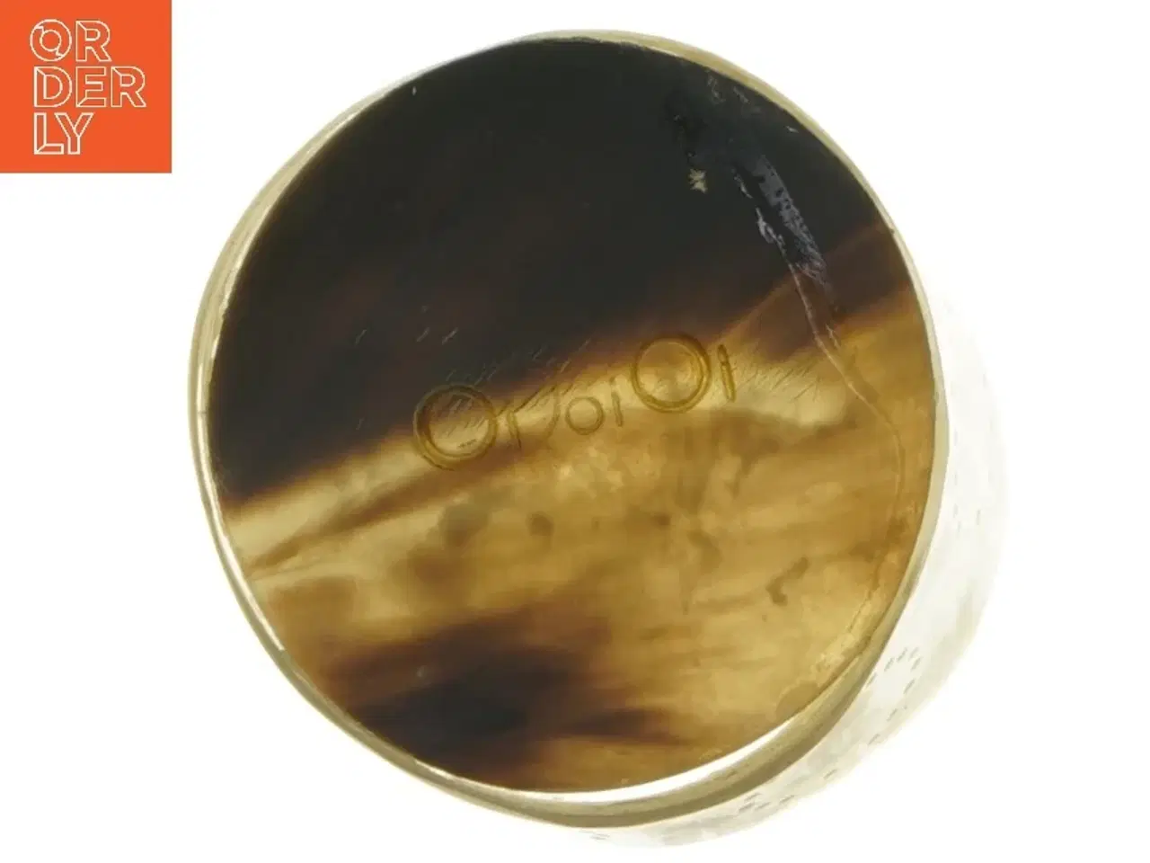 Billede 4 - Lysestage i horn (str. Ø 7,5 cm længde 11 cm)