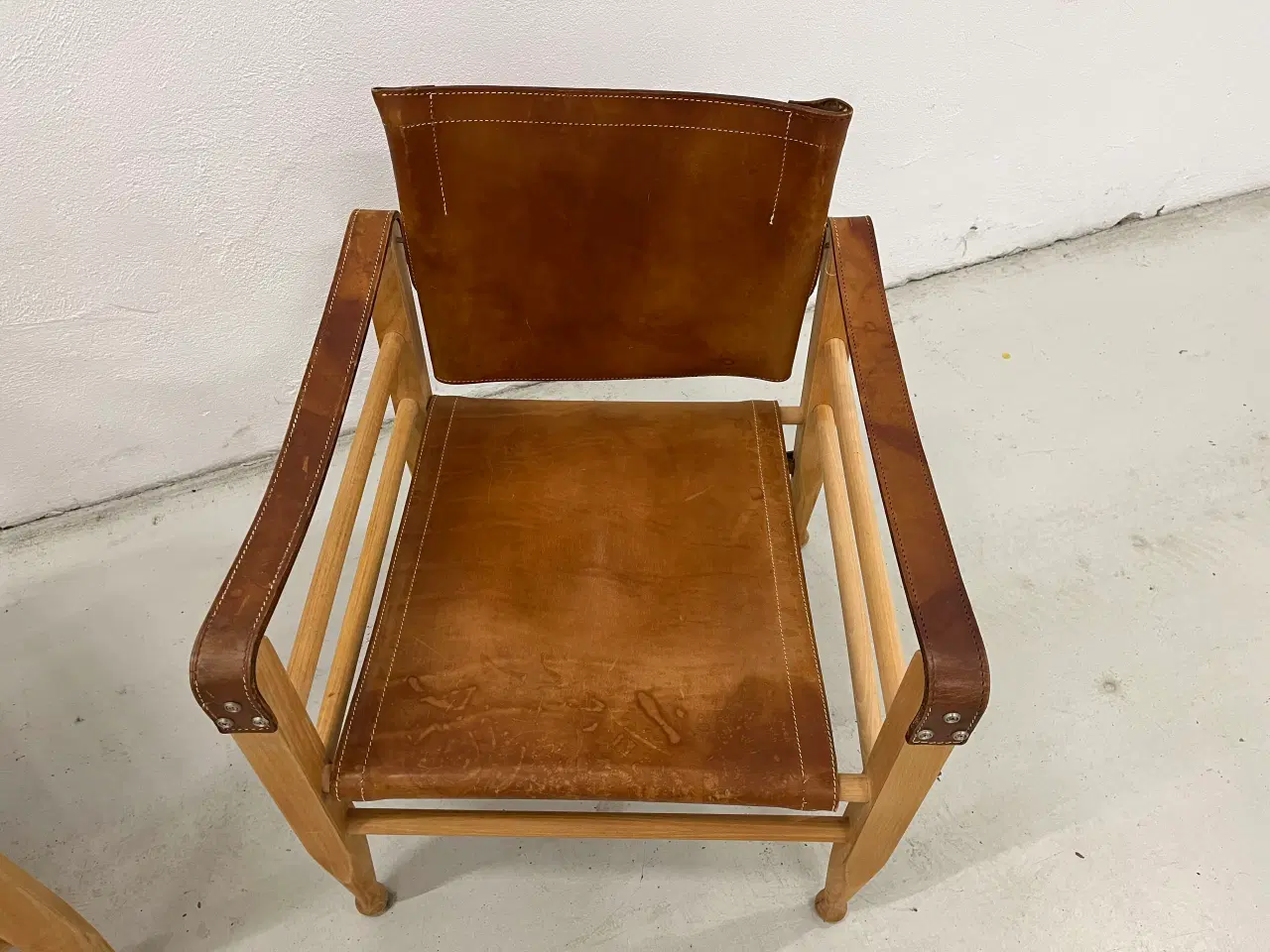 Billede 7 - Aage Bruun & Søn Safaristole med cognac kernelæder