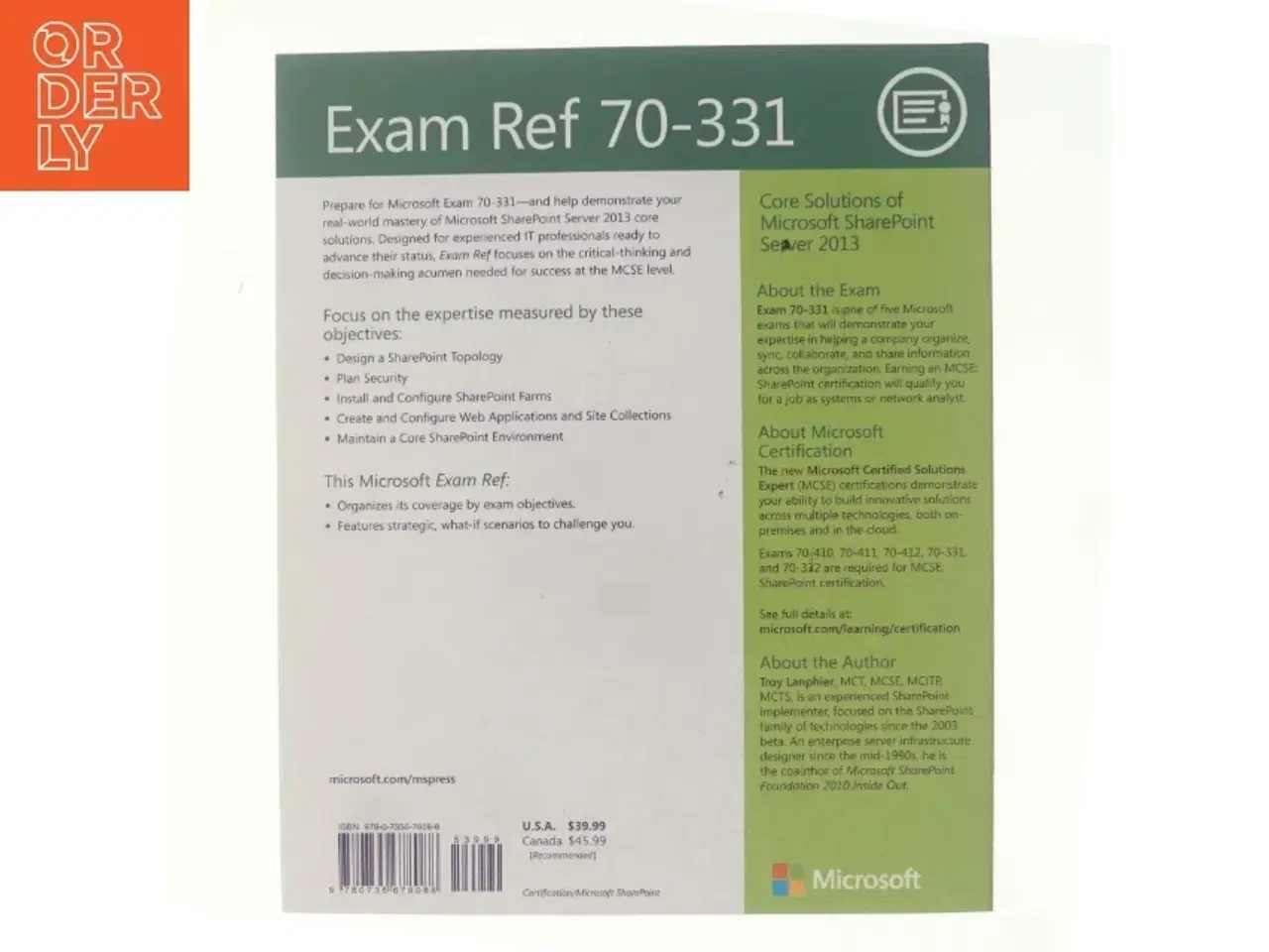 Billede 3 - Exam Ref 70-331 Core Solutions of Microsoft SharePoint Server 2013 af Troy Lanphier (Bog)