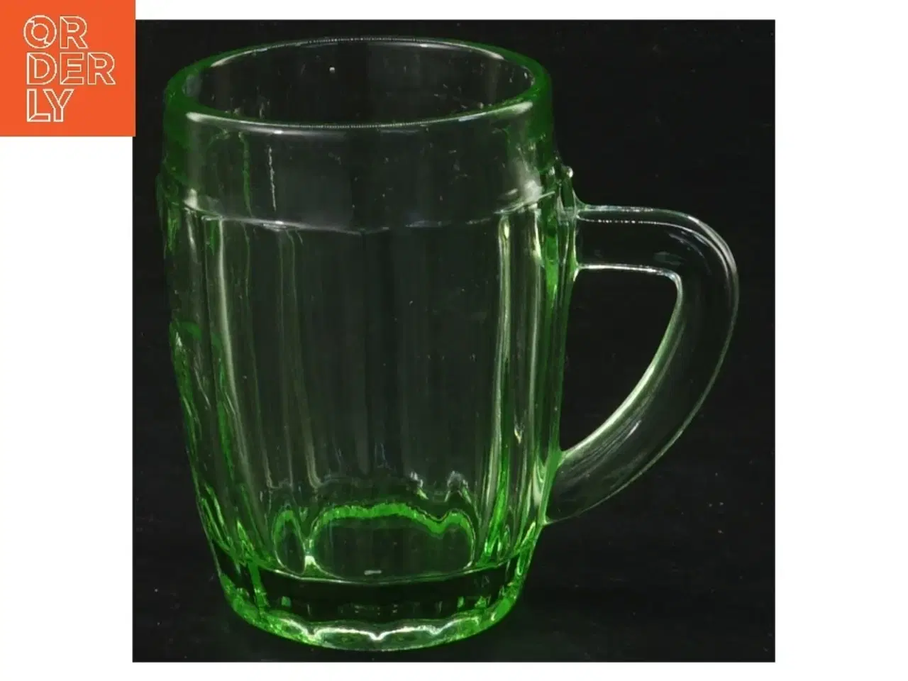 Billede 2 - Vintage Grøn glaskrus med håndtag (str. Ø 5,5 cm længde 8 cm)