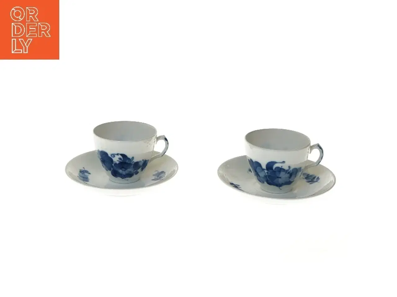 Billede 1 - 2 par kopper blå blomst fra Royal Copenhagen (str. Ø 8 & 14,5 cm)