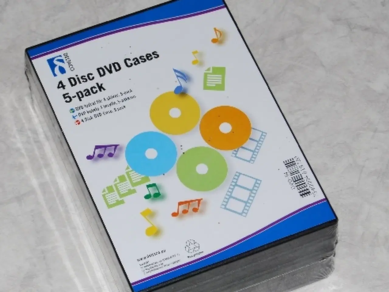 Billede 1 - CD/DVD Kasser Plads til 4 Skiver pr kasse med 5 ka