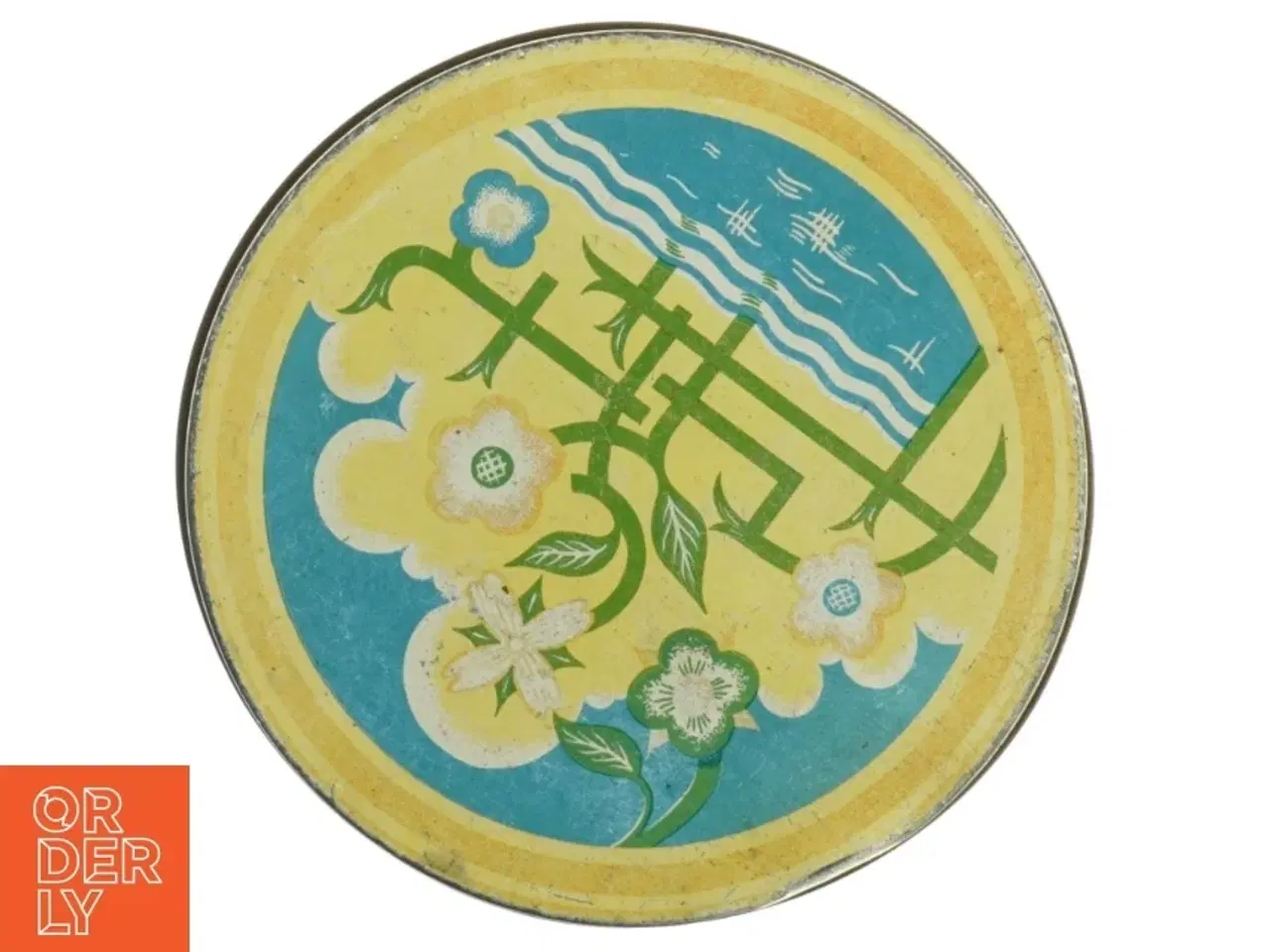 Billede 6 - Vintage kagedåse med blomstermotiv (str. Diameter, 19 cm h 21,5 cm)