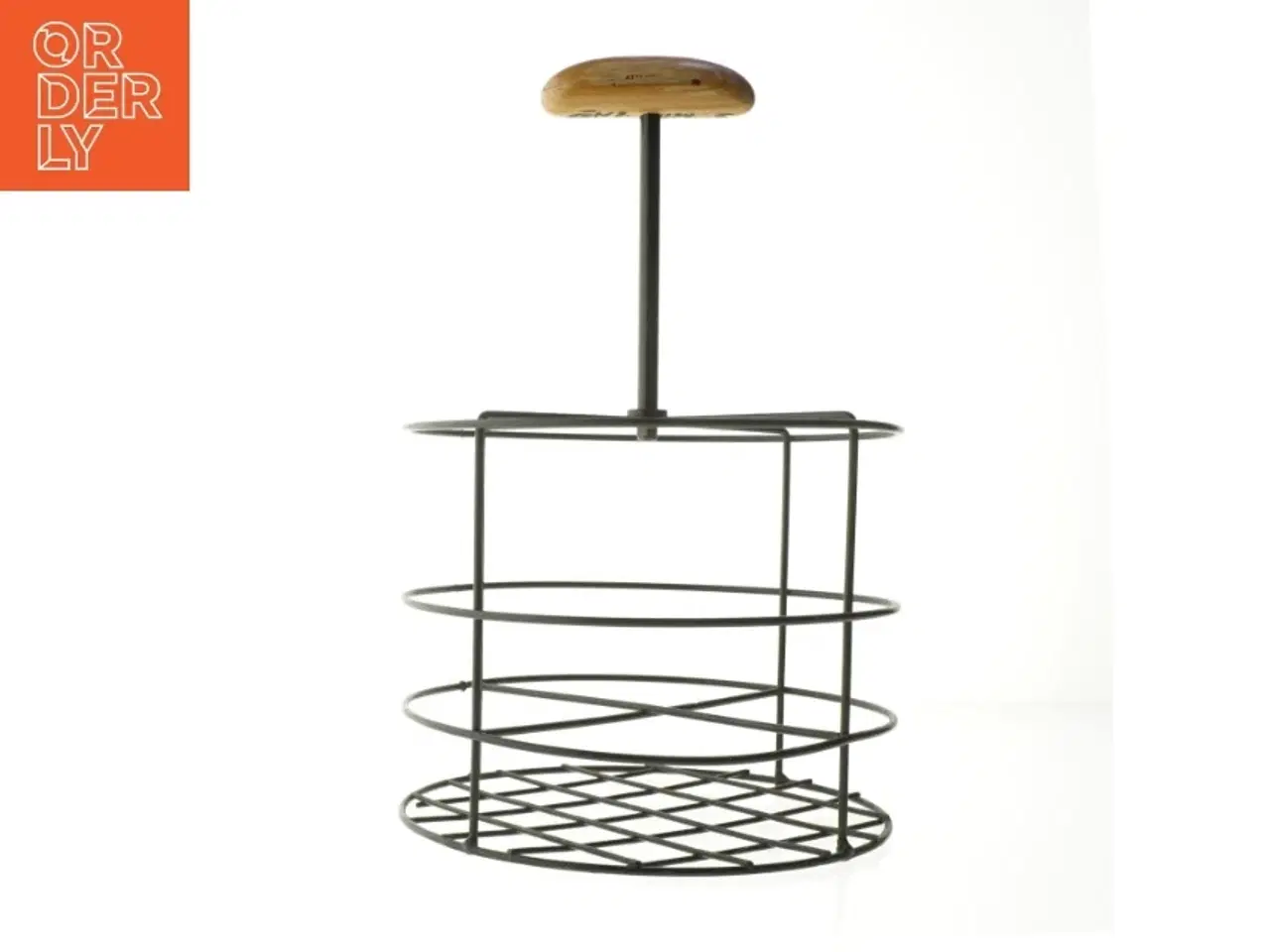 Billede 1 - Fransk holder/ metal kurv til vin eller Champagne flasker( Ø 24 cm x 35 cm)