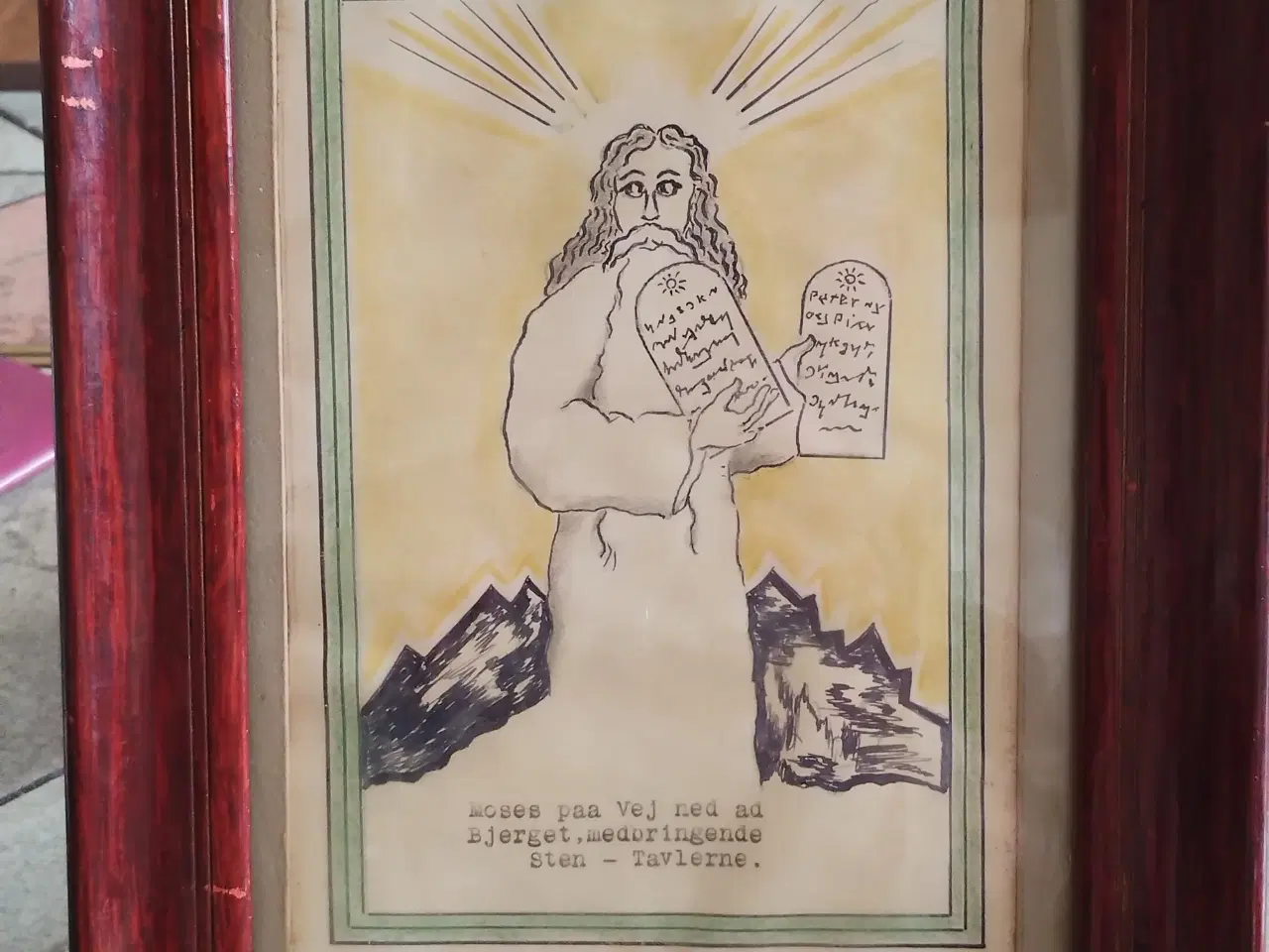 Billede 2 - Jesus tegning. Med de ti bud.