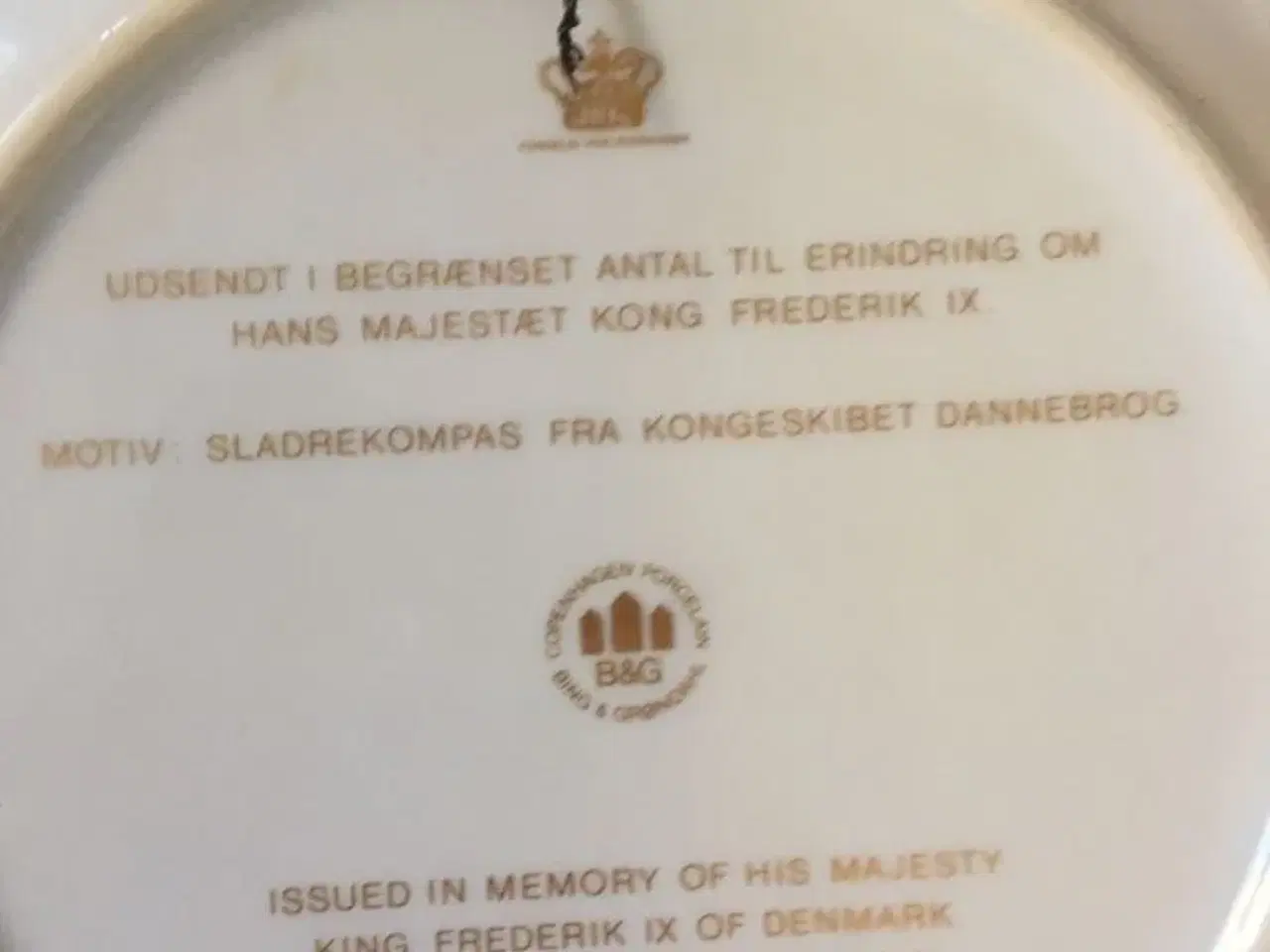 Billede 2 - Kong Frederik d. 9. erindringsplatte
