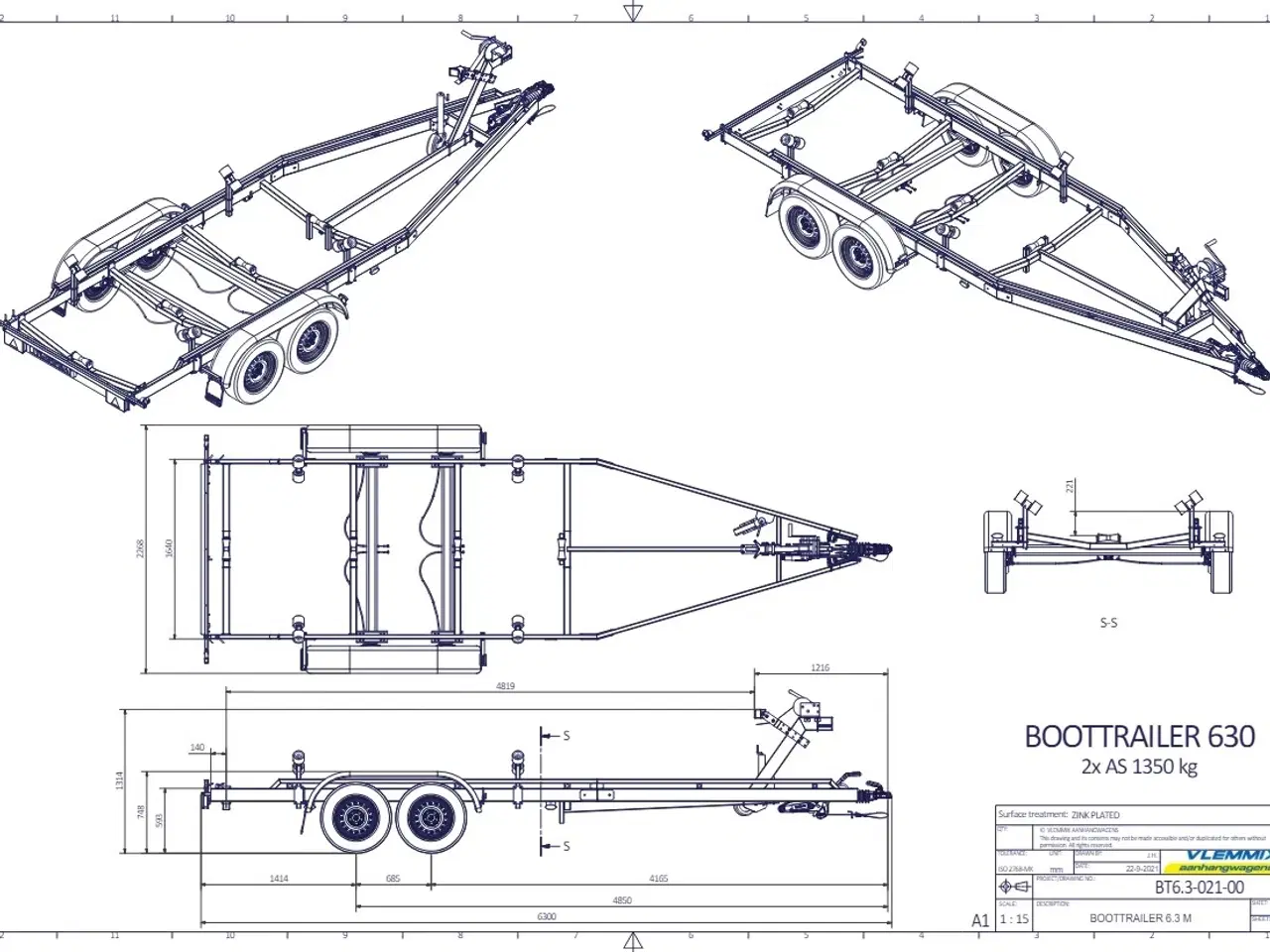 Billede 3 - Vlemmix Bådtrailer 630x220 2700 Flex-Roll