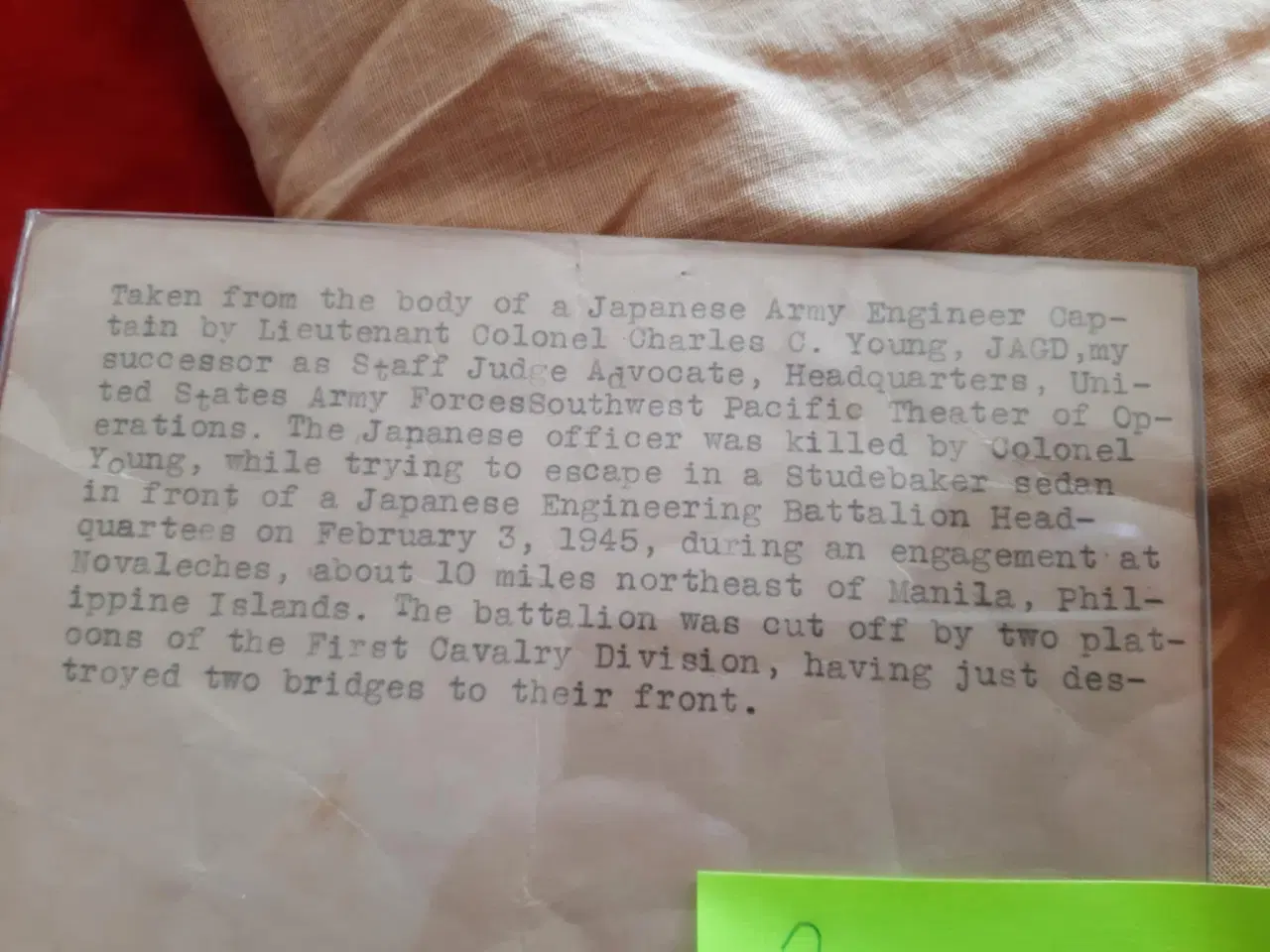 Billede 2 - WW2 Good luck flag japansk med beskrivelse.