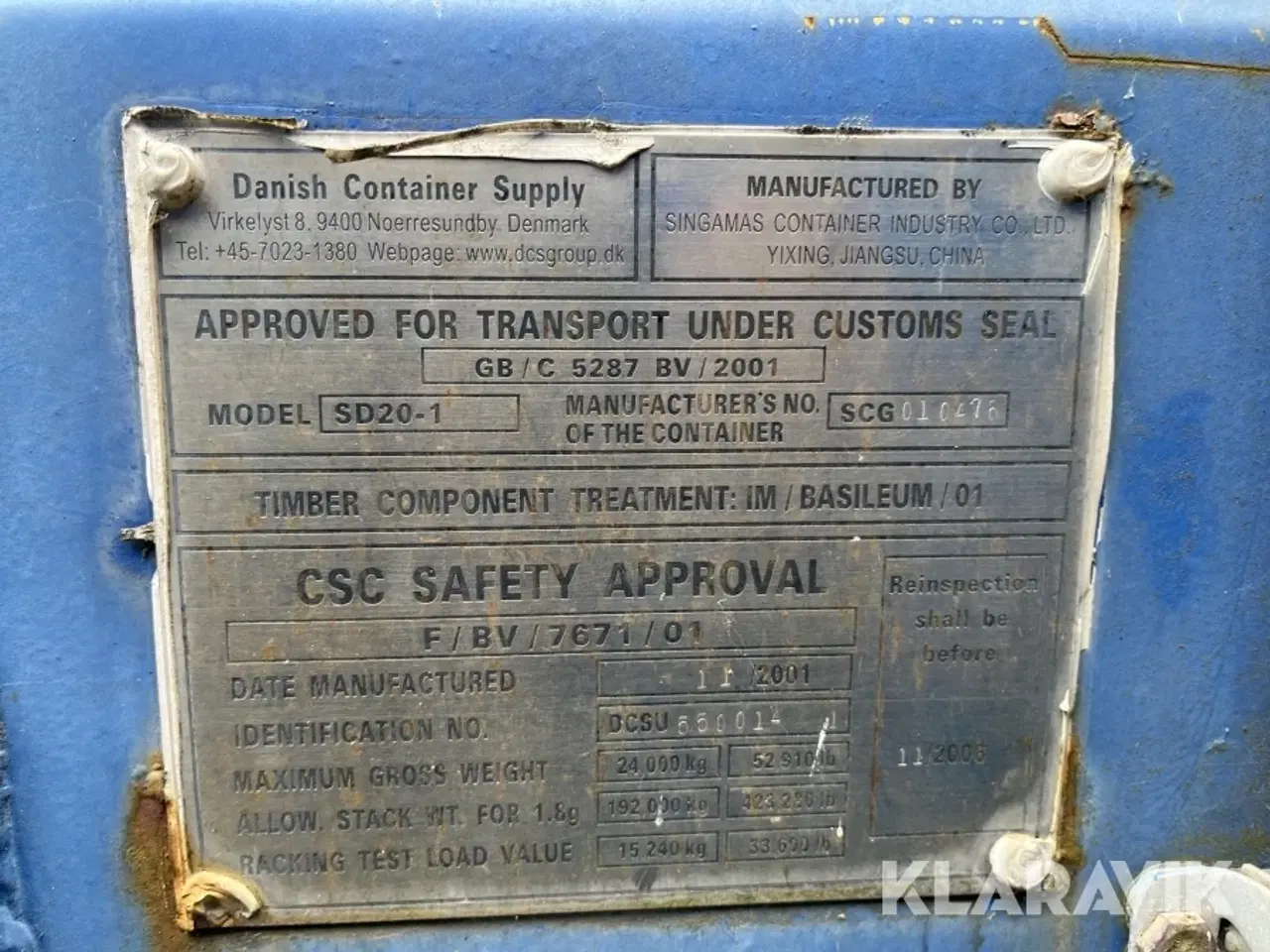 Billede 5 - Oliedepot Container Sigamas SD20-1 20 Fod