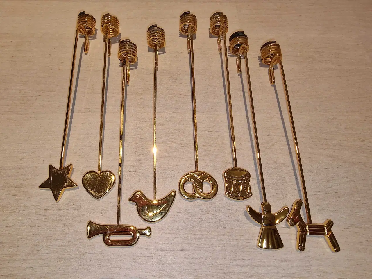 Billede 1 - Julelysholdere fra Georg Jensen, 18 karat guld for