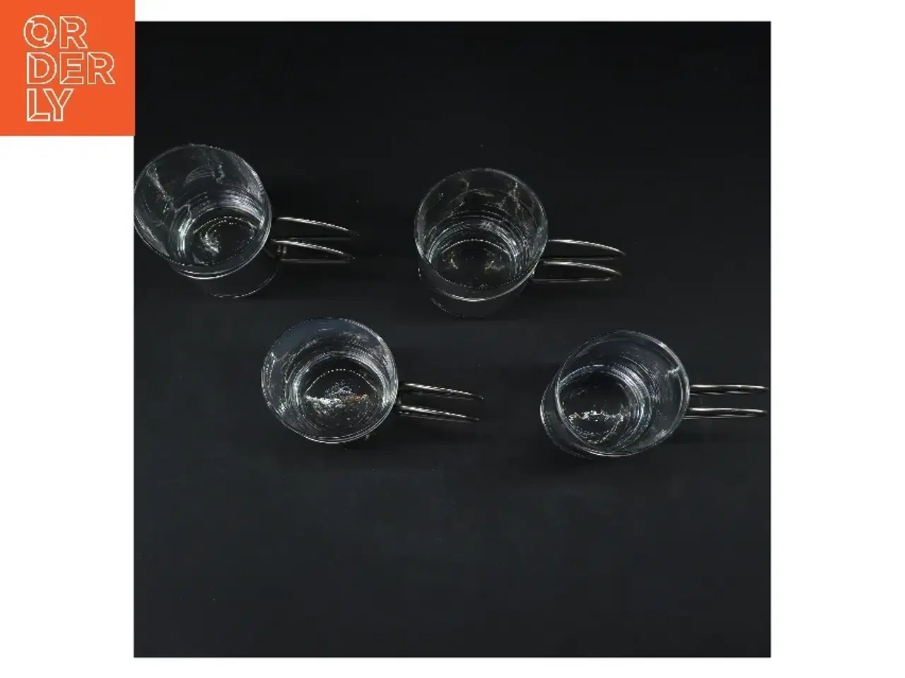 Billede 3 - 4 gløgg glas med metalhåndtag (str. 4 stk Ø 6 cm højde 13,5 cm)