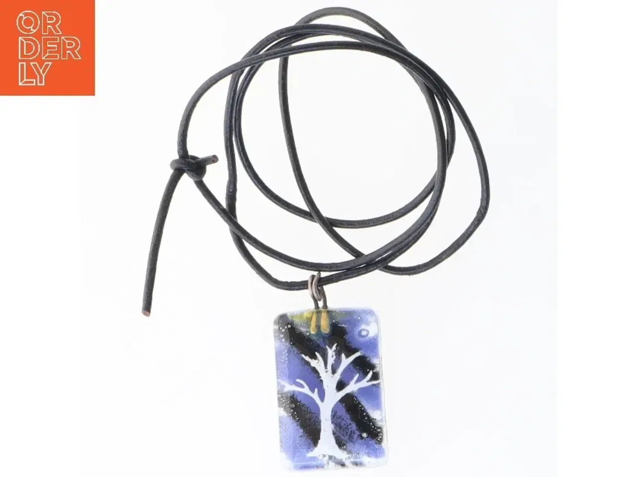 Billede 1 - Halskæde med træ vedhæng (str. 76 cm)