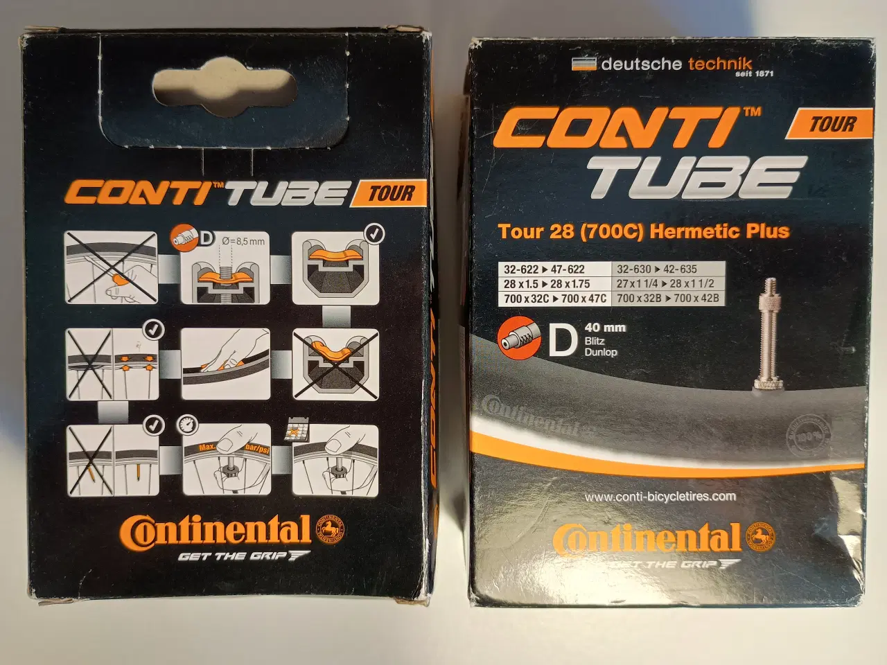 Billede 1 - Continental cykelslanger til 28" hjul, 2 stk.