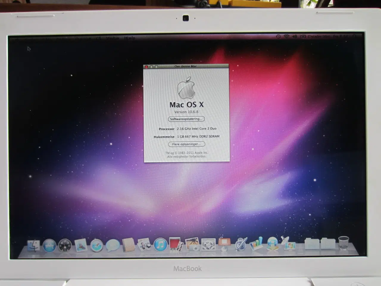 Billede 1 - MacBook 2,1 A1181 2,16 GHz 1 GB ram 160GB harddisk