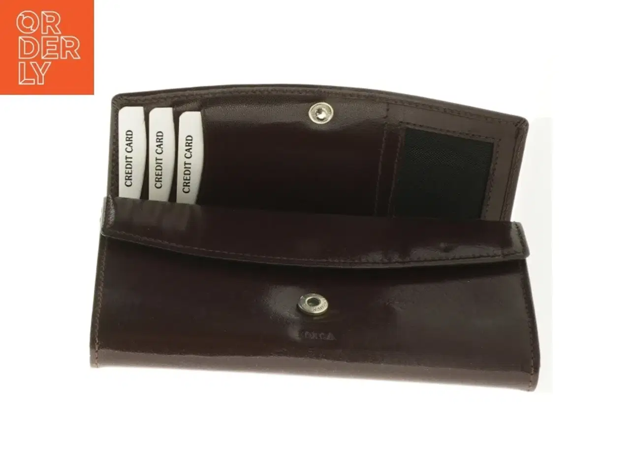 Billede 1 - Sort læderpung fra Eoxca (str. 18 x 9 x 3 cm)