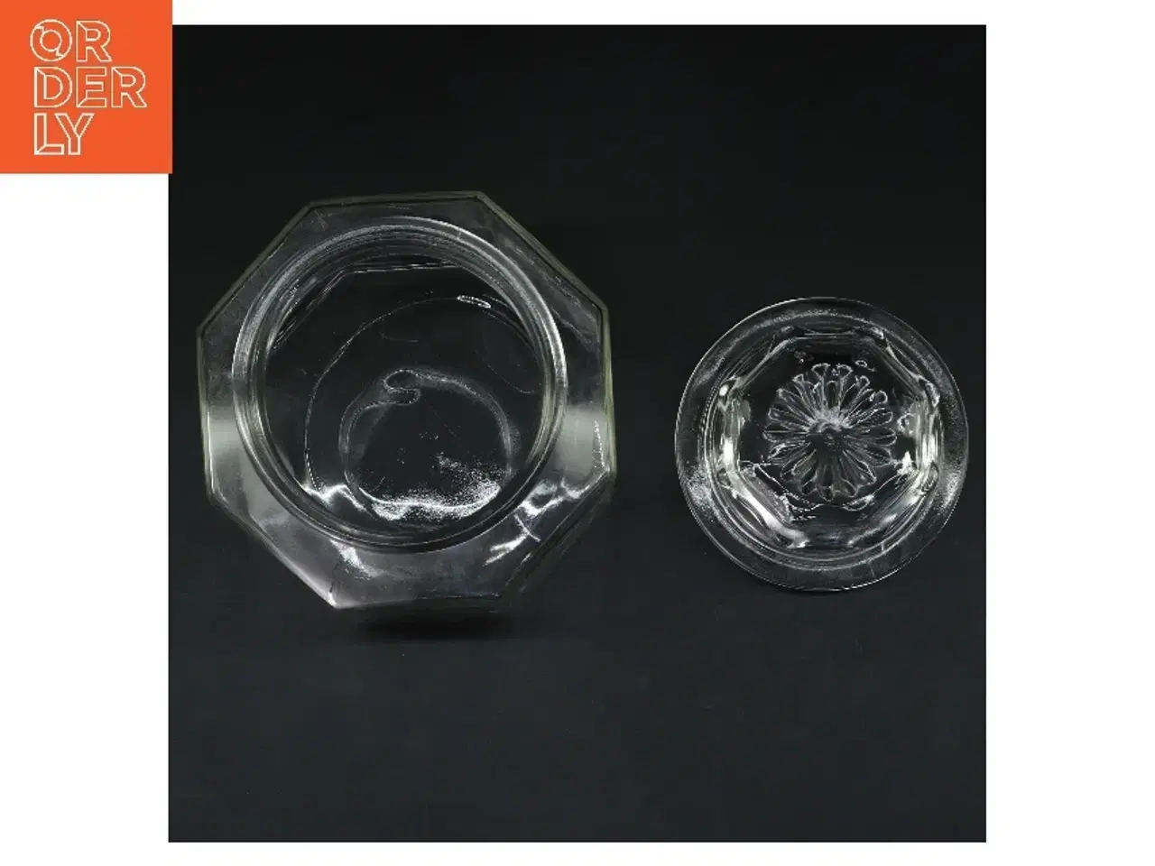 Billede 5 - Glasbeholder med låg (str. Ø 10,5 cm længde 16,5 cm)
