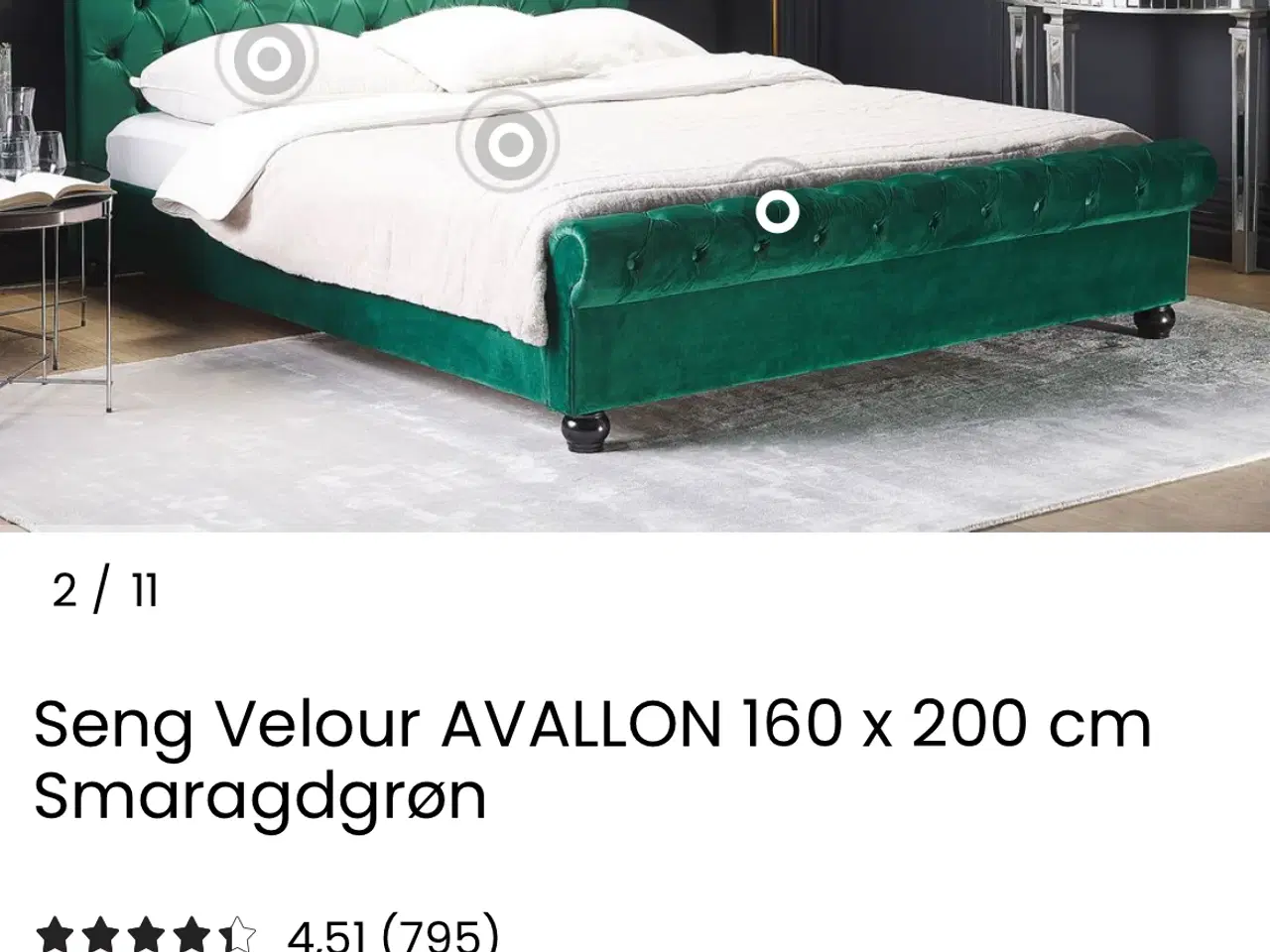 Billede 1 - Velour seng fra beliani