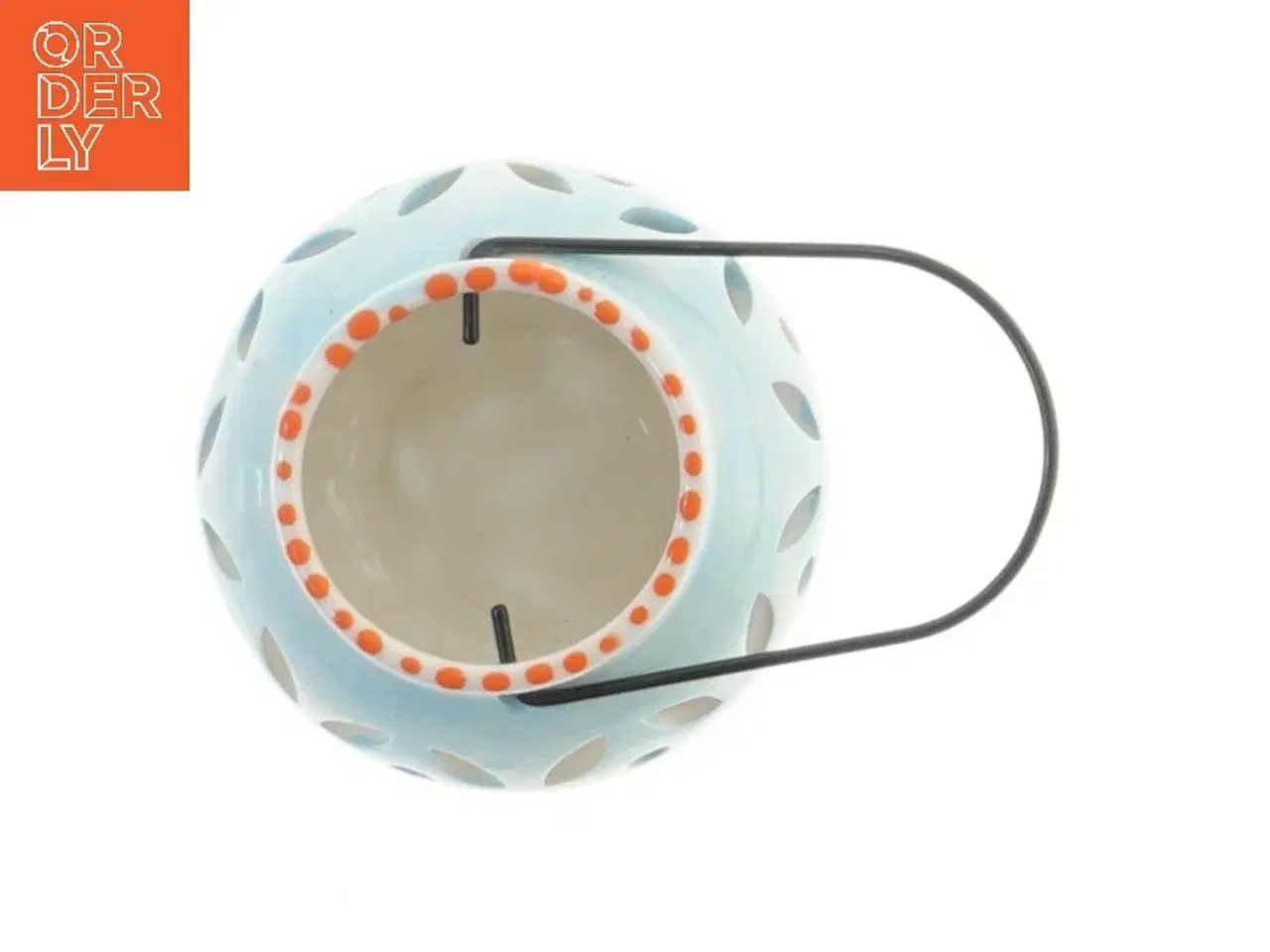 Billede 2 - Keramik lygte med mønster og håndtag (str. 7,5 cm)