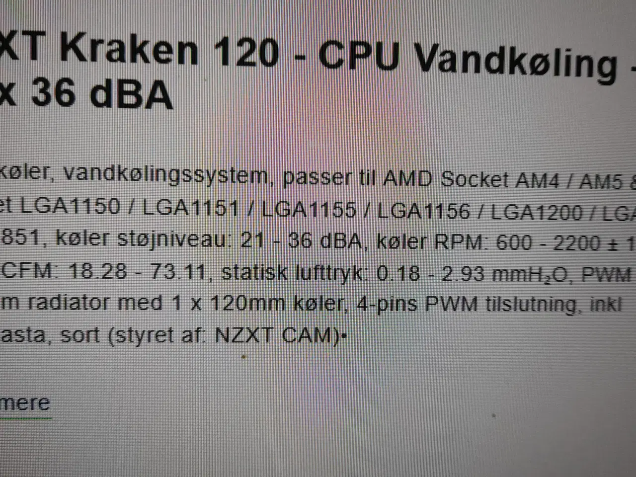 Billede 2 - Kraken vandkøling meget god stand 