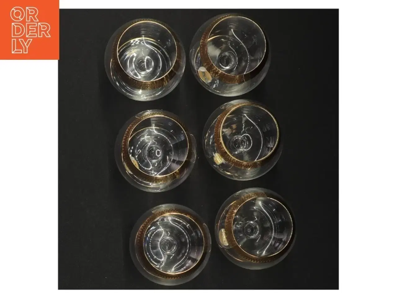 Billede 2 - Tosca Lyngby Vintage cognacglas med guldkant fra Lyngby (str. 8 komma 5 x 6 ikomma 5 cm)