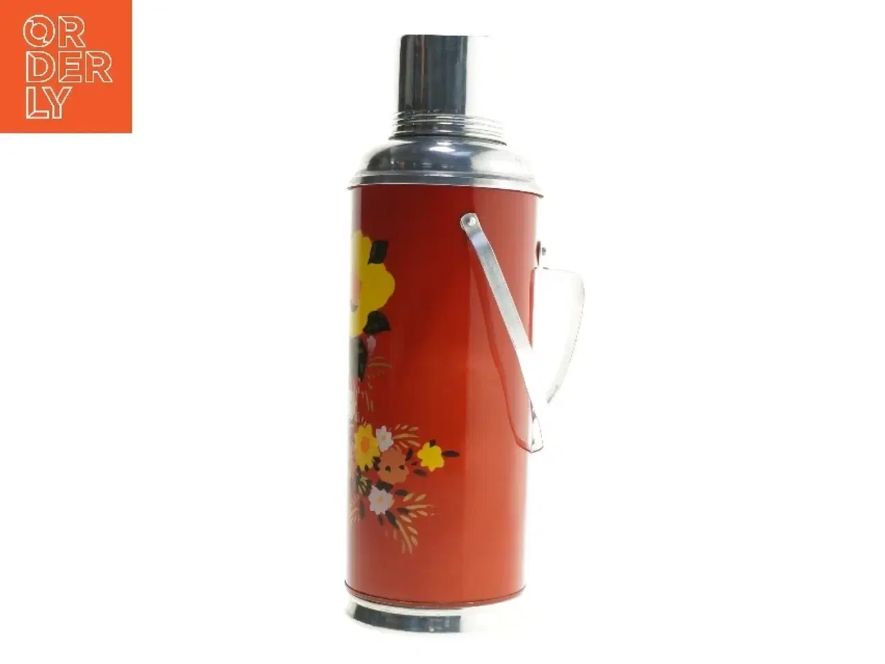 Billede 2 - Rød termokande med blomstermotiv (str. 33 cm)