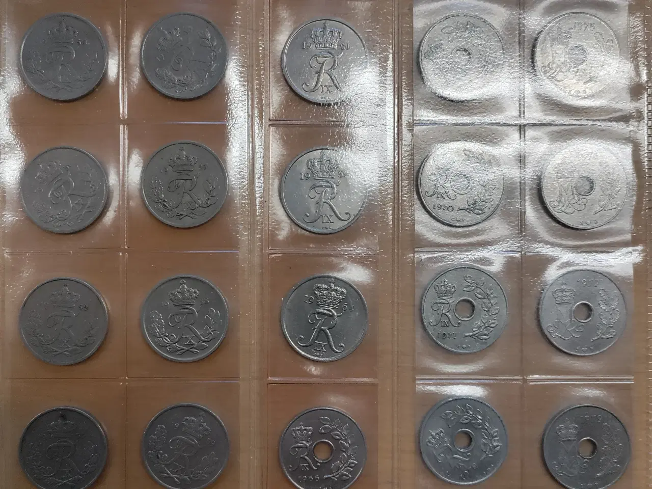 Billede 3 - 30 stk. danske 25 ører fra 1949-1980