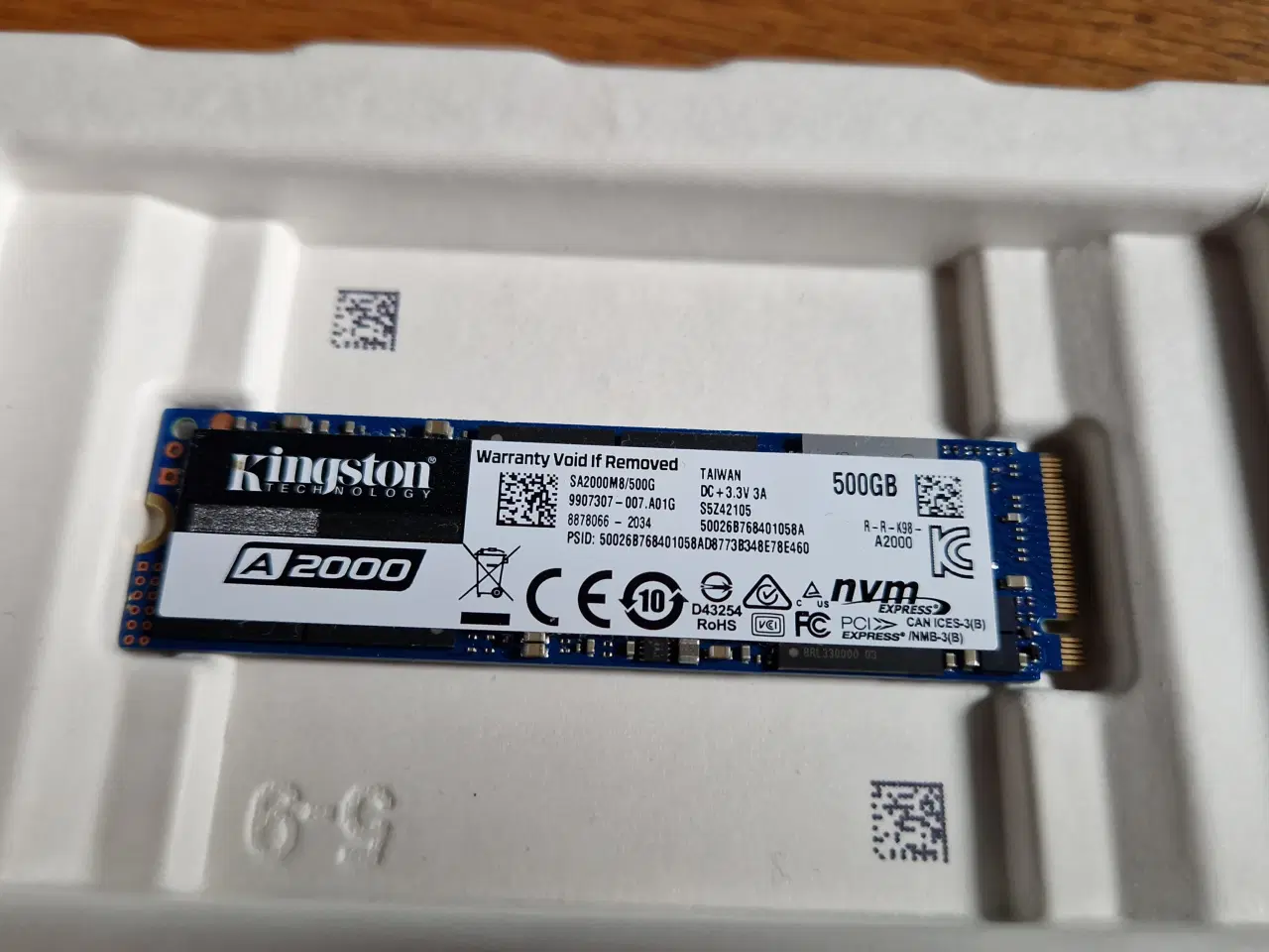 Billede 1 - 500 GB Kingston NVMe M.2 SSD harddisk