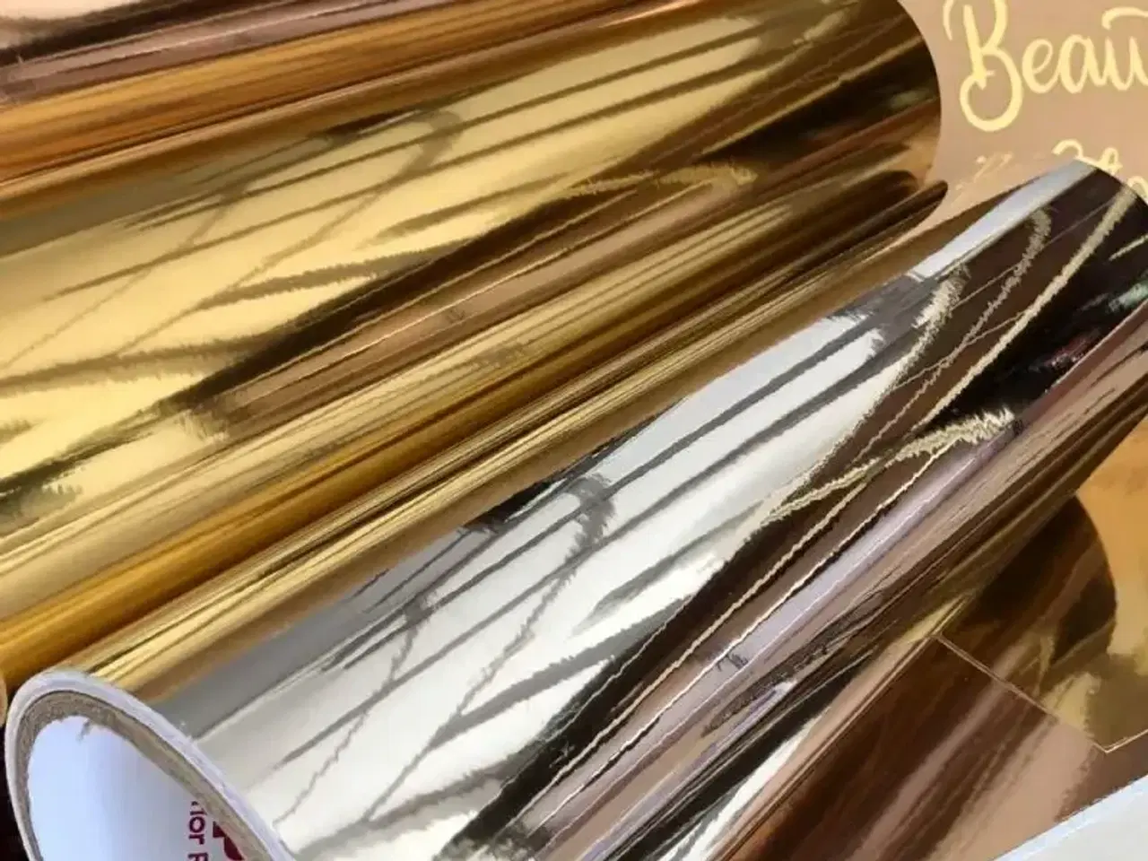 Billede 1 - 30 cm guld -sølv & Rose folie