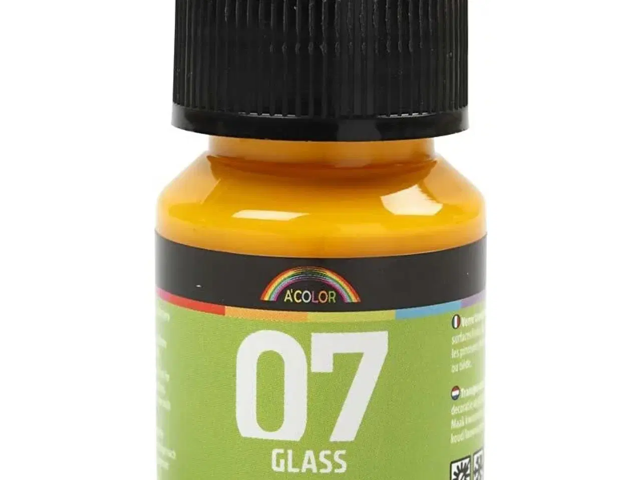 Billede 1 - A-Color Glass Gul 30ml - Vandbaseret Lakmaling