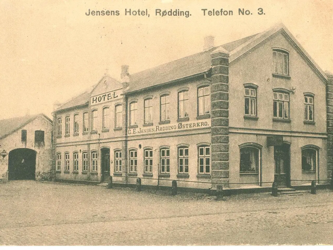 Billede 1 - Rødding. Jensens Hotel, 1915