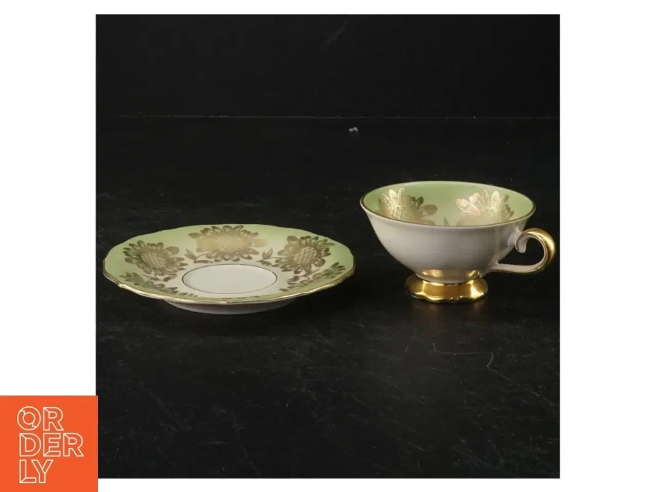 Billede 3 - Porcelæn tekop og underkop med blomstermotiv fra Bavaria