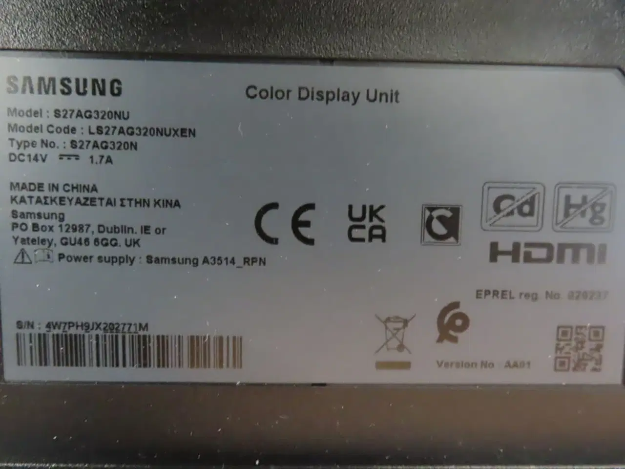 Billede 3 - 27" Computerskærm SAMSUNG S27AG320NU