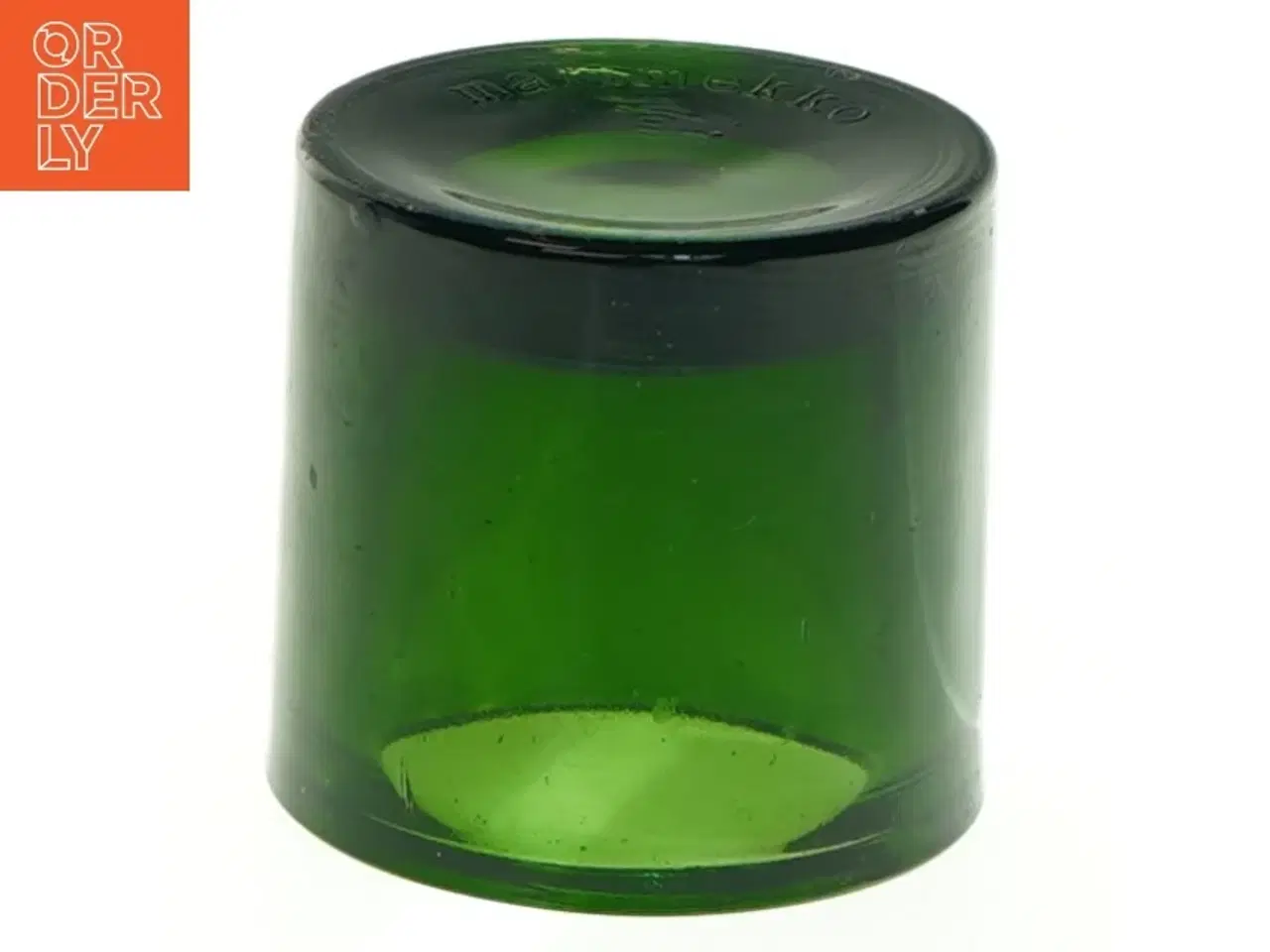 Billede 2 - Grøn glas lysestage fra Marimekko (str. 6,5x6 cm)