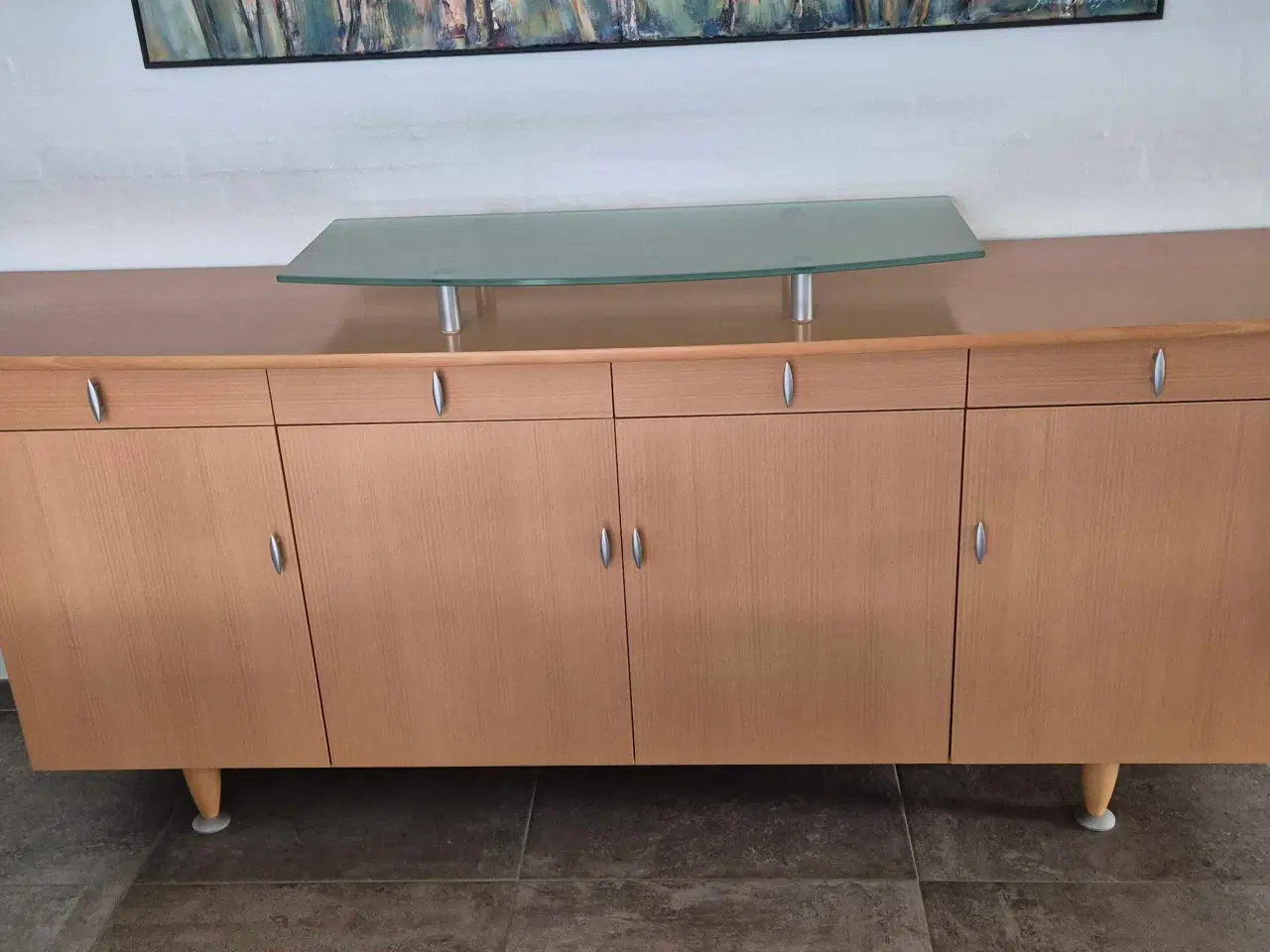 Billede 1 - Skænk I bøg m/ glasplade top.