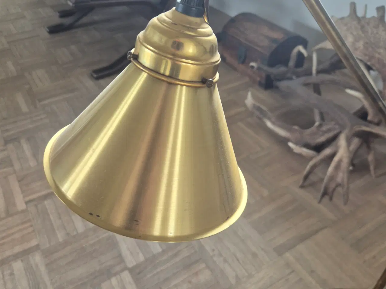 Billede 2 - Antik messing bordlampe 