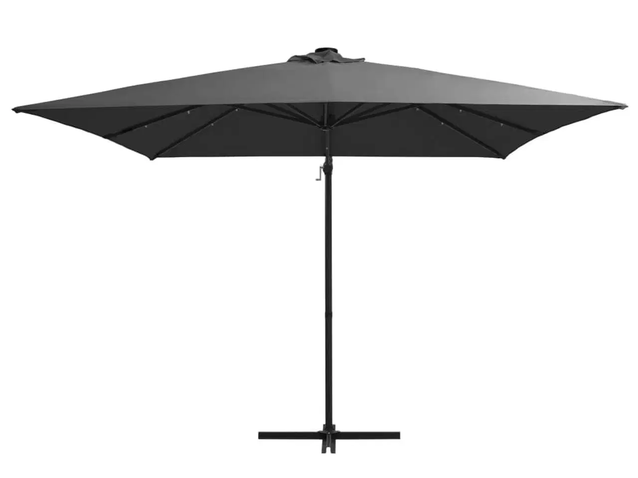 Billede 3 - Hængeparasol med LED-lys og stålstang 250x250 cm antracitgrå