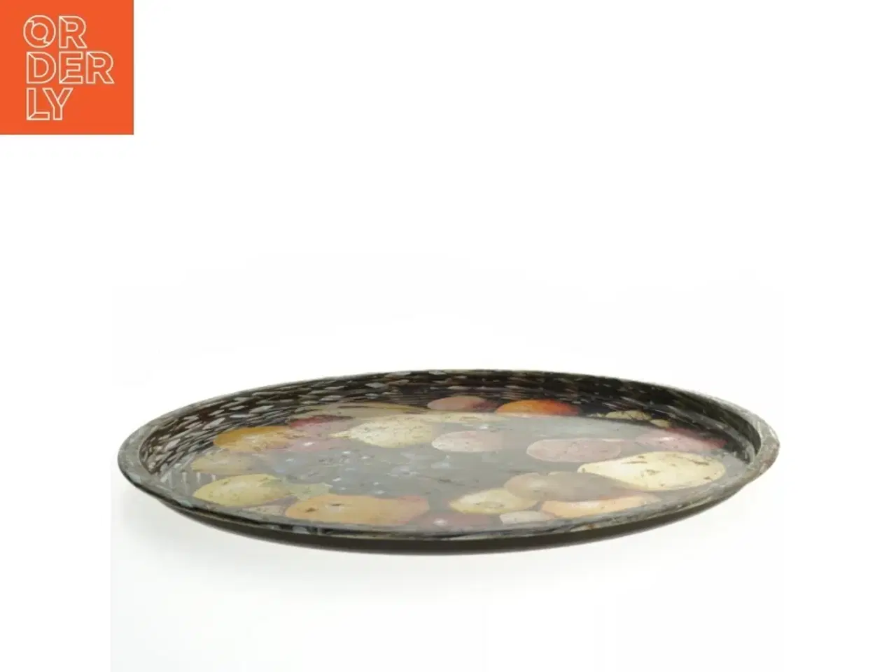 Billede 2 - Dekorativt Vintage frugtmønster Bakke(str. Ø 40 cm)