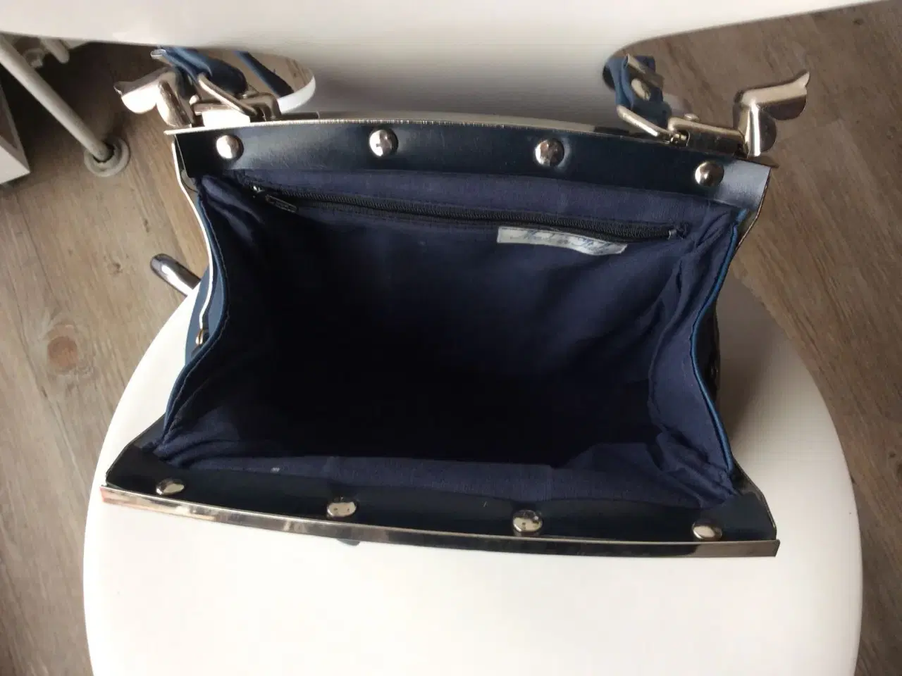 Billede 3 - Skind Håndtaske Blå