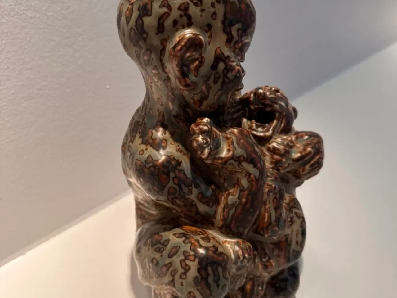 Billede 2 - Knud Kyhn for Royal Copenhagen: Faun med kat