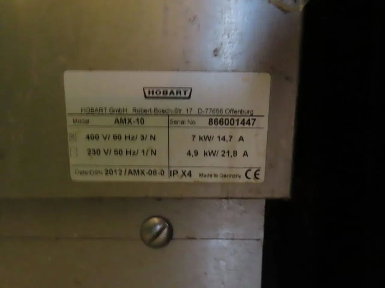 Billede 5 - Industriopvaskemaskine, HOBART AMX-10 inkl. bord og bakker