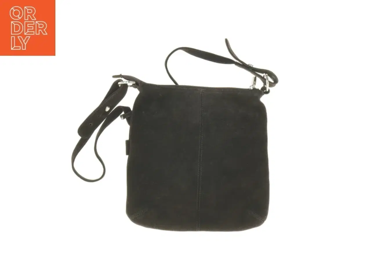 Billede 3 - Sort crossbody skuldertaske i blød ruskind fra Adax (str. 29 x 28 cm)
