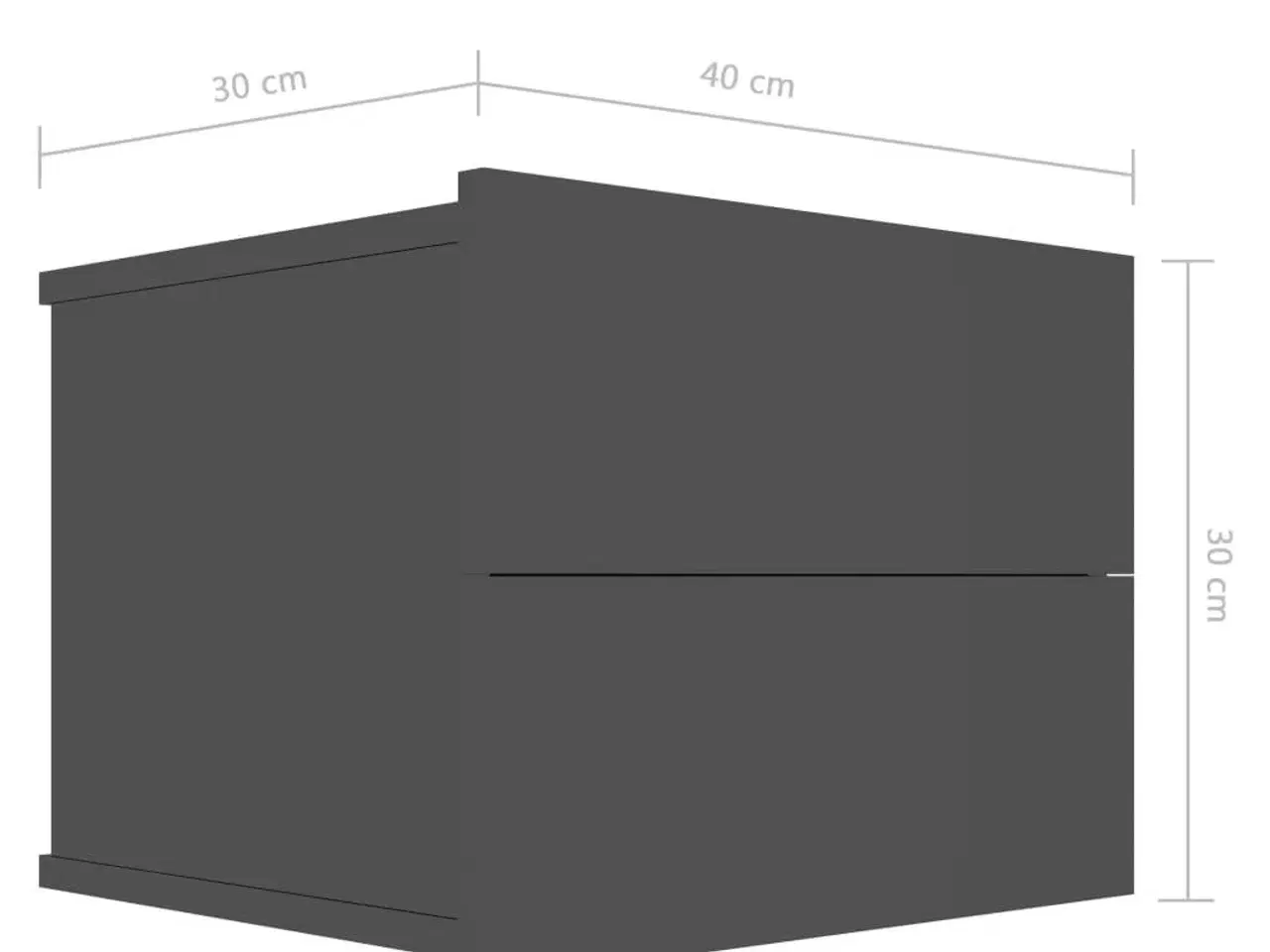Billede 7 - Sengeskab 40x30x30 cm spånplade sort højglans