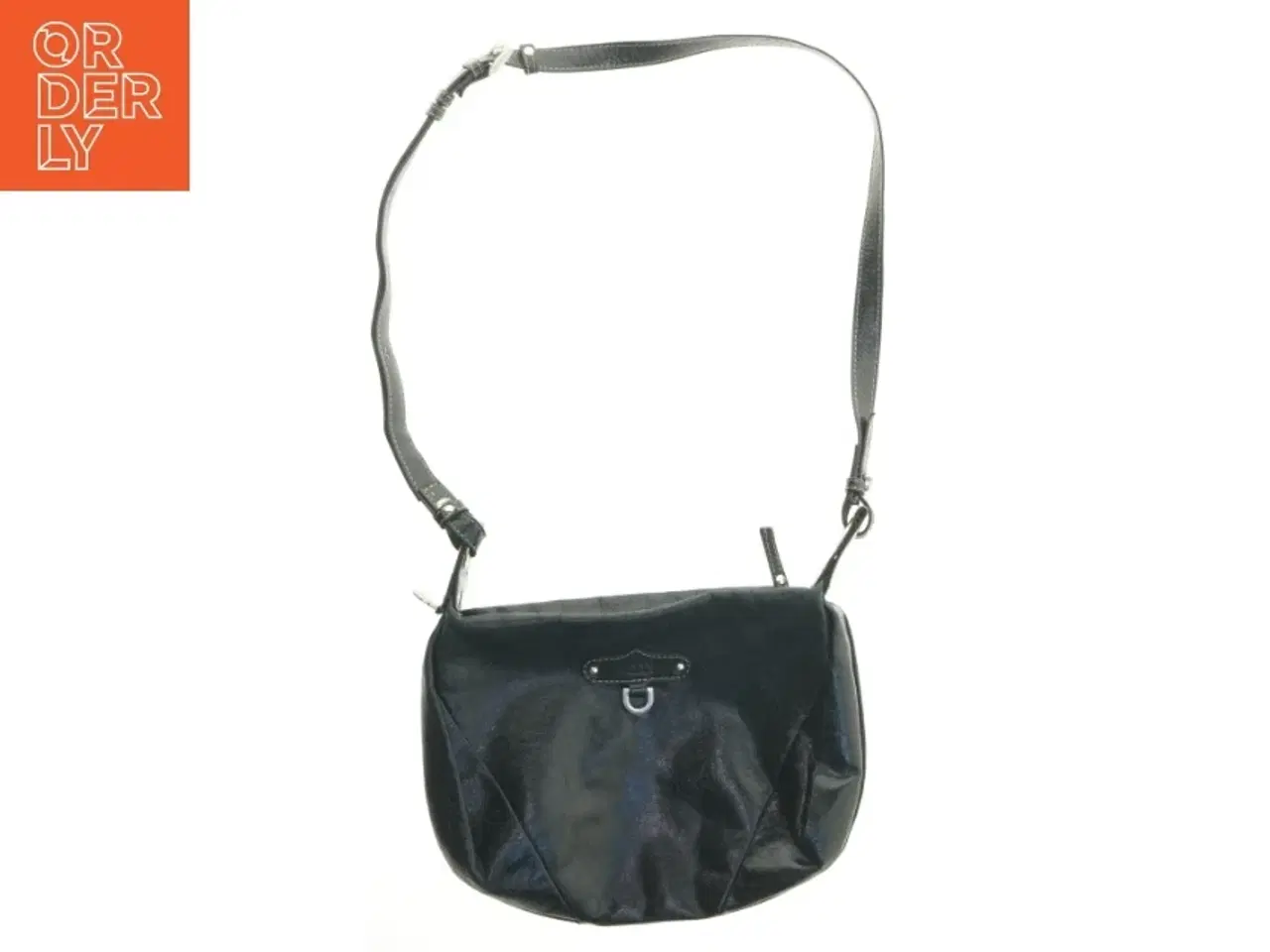 Billede 1 - Sort skuldertaske i læder fra Adax