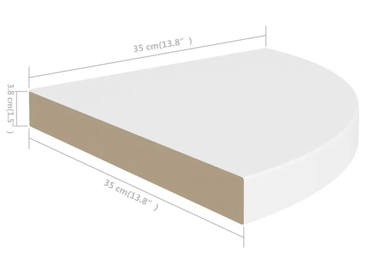 Billede 8 - Hjørnehylder 2 stk. 35x35x3,8 cm MDF hvid