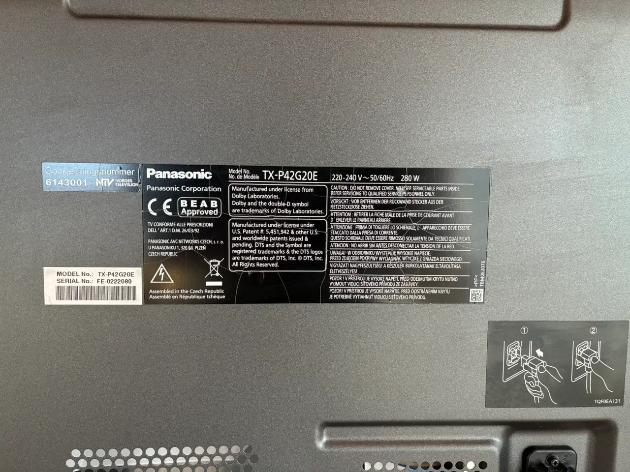 Billede 4 - Panasonic 42” plasma-tv. 